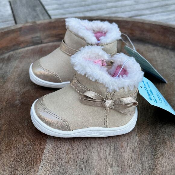 Stride Rite 360 Zia Champagne Boots Size 3M Golden Little Kids Fashion Boots New - Picture 2 of 9